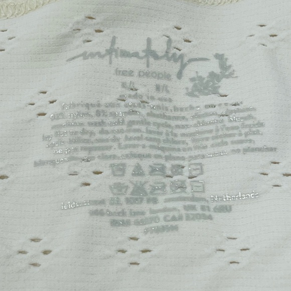 NWT Free People Eyelet Seamless Halter Top in Ivory Size M/L - Picture 7 of 7